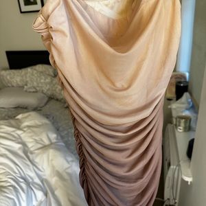 Commense cappucchino ruched brown dress